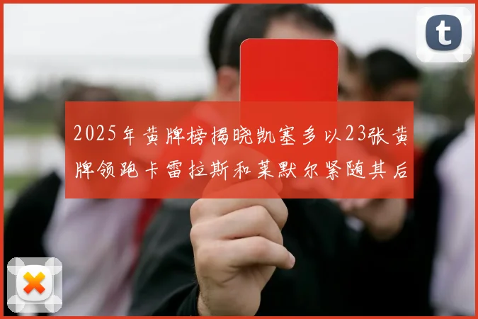 2025年黄牌榜揭晓凯塞多以23张黄牌领跑卡雷拉斯和莱默尔紧随其后